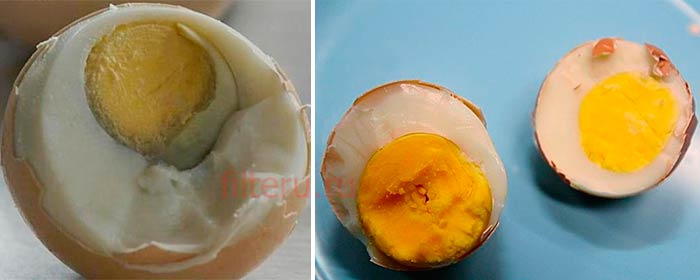 Разница сваренного в крутую искусственного и натурального яйца